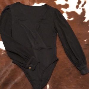 Black V-Neck Bodysuit